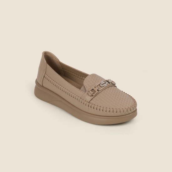 Women Beige Casual Loafers