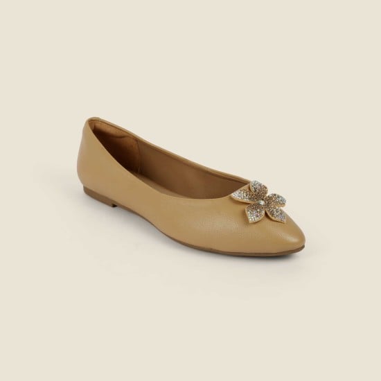 Women Beige Casual Ballerinas