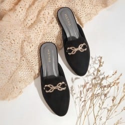 Women Black Casual Slip Ons