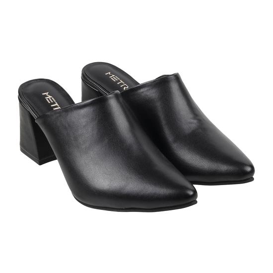 Women Black Formal Slip Ons