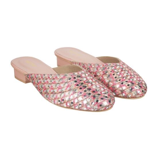 Women Pink Ethnic Slip Ons