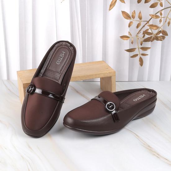 Women Brown Casual Slip Ons