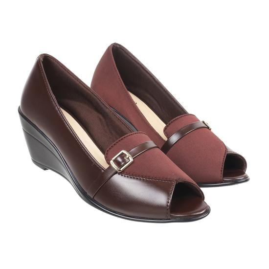 Women Brown Formal Peep Toes