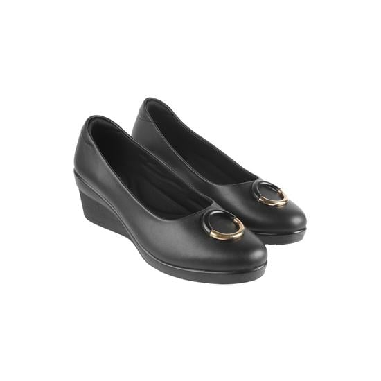 Women Black Formal Slip Ons