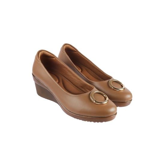 Women Brown Formal Slip Ons