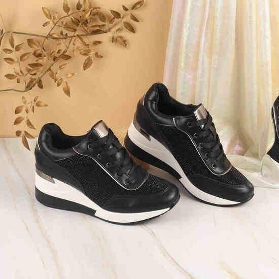 Women Black Casual Sneakers