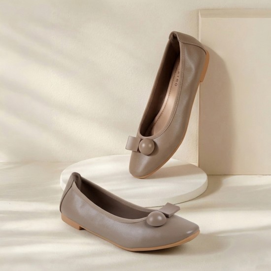 Women Beige-red Casual Ballerinas