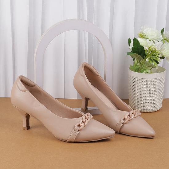 Women Beige Formal Pumps