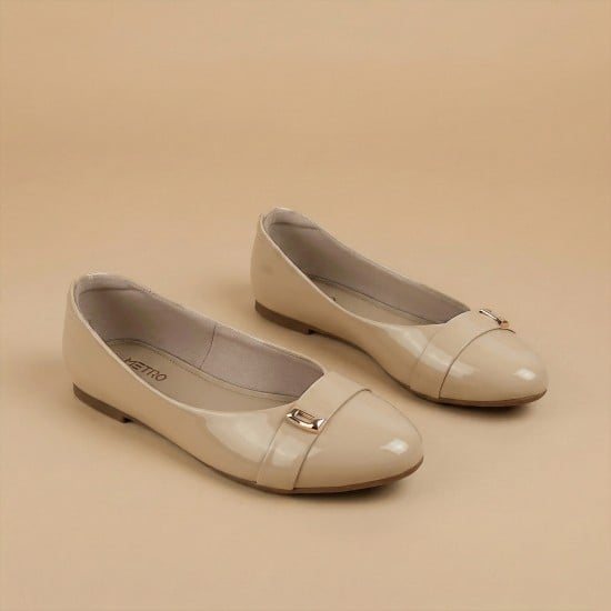 Women Beige Casual Ballerinas