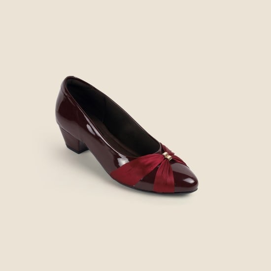 Women Wine-Maroon Formal Pumps