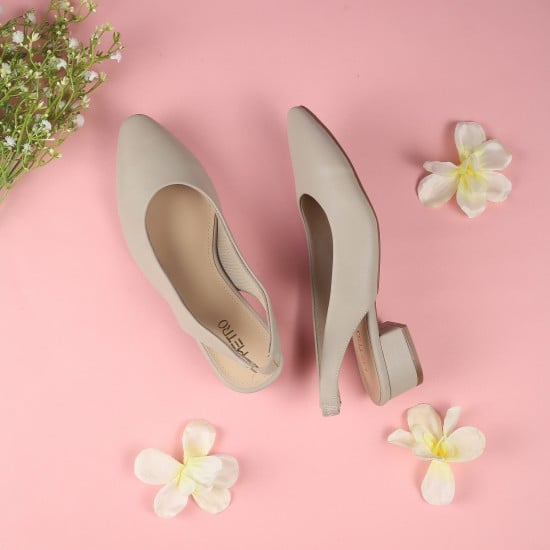 Women Beige Formal Sandals