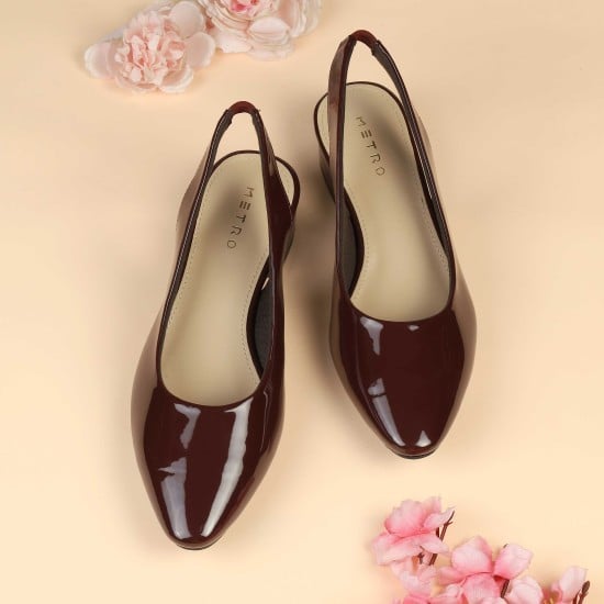 Women Maroon Formal Sandals