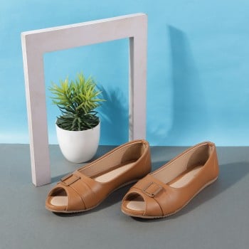 Walkway Women Tan Casual Peep Toes(SKU: 31-508-23-40)