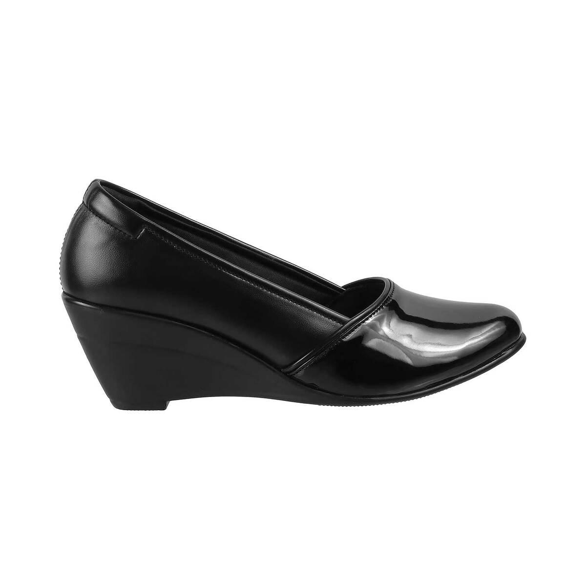 Womens black wedge online dress shoes