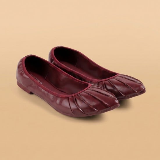 Women Maroon Casual Ballerinas