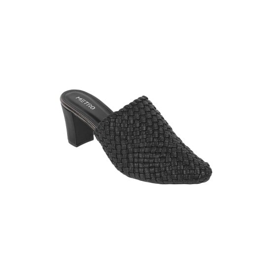 Women Black Ethnic Slip Ons