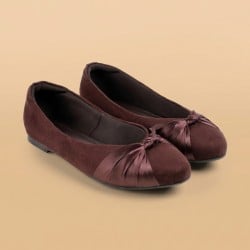 Women Brown-suede Casual Ballerinas