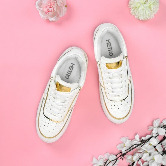 Women Gold Casual Sneakers