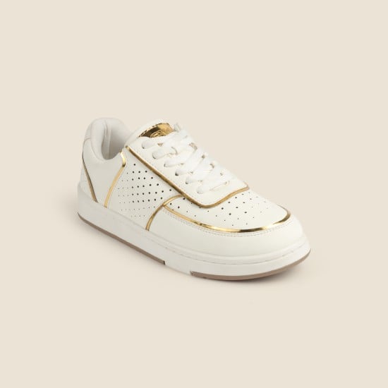 Women Gold Casual Sneakers