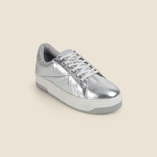 Women Silver Casual Sneakers
