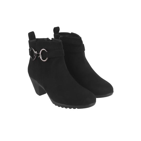 Women Black-suede Party Boots