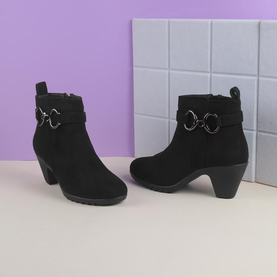 Women Black-suede Party Boots