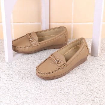 Walkway Women Beige-red Casual Ballerinas(SKU: 31-678-89-36)