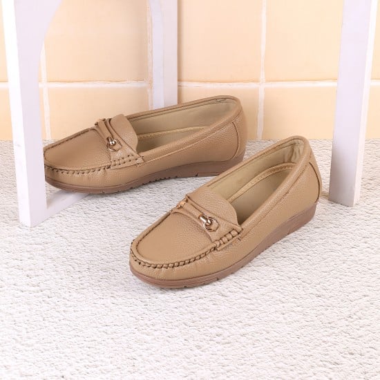 Women Beige-red Casual Ballerinas