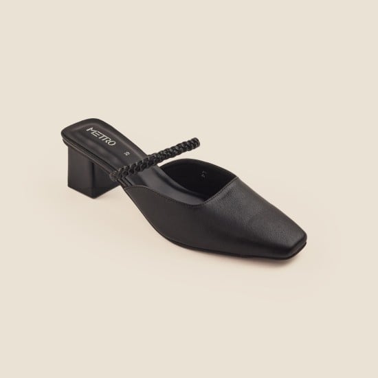 Women Black Formal Slip Ons