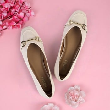 Metro Women Off-white Casual Ballerinas(SKU: 31-774-66-36)