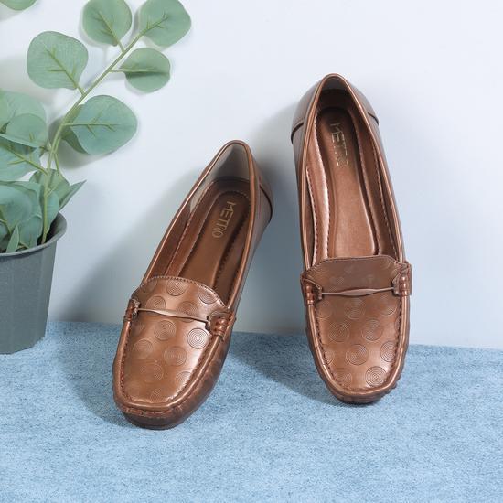 Women Gold Casual Loafers