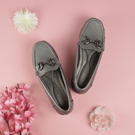 Women Gun-metal Casual Loafers
