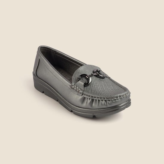Women Gun-metal Casual Loafers