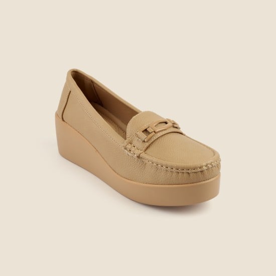 Women Beige Casual Loafers