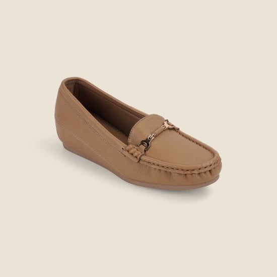 Women Beige-red Casual Ballerinas