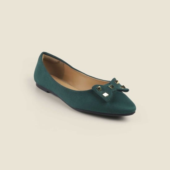 Women Green Casual Ballerinas