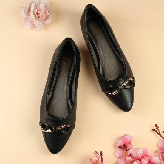 Women Black Casual Ballerinas