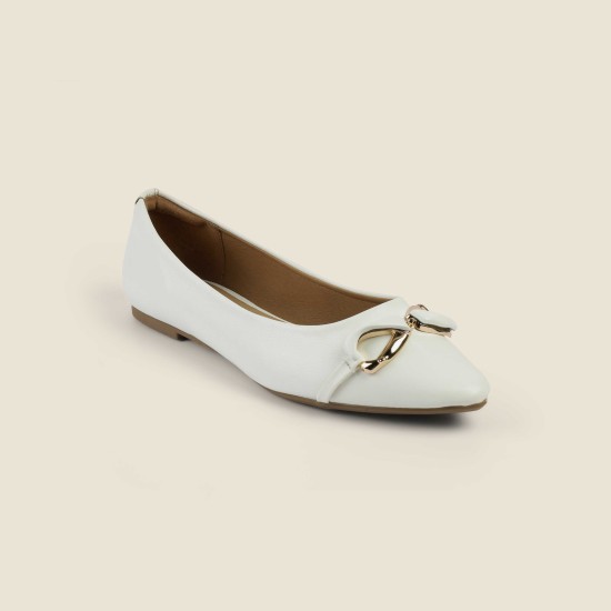 Women White Casual Ballerinas
