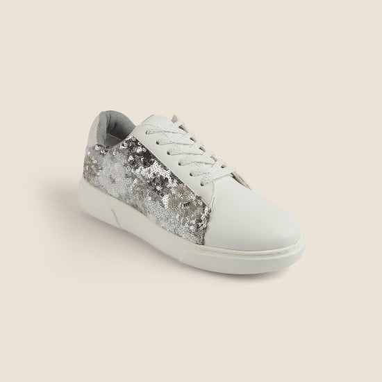 Women Silver Casual Sneakers