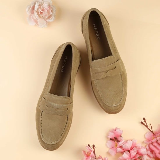 Women Beige Casual Loafers