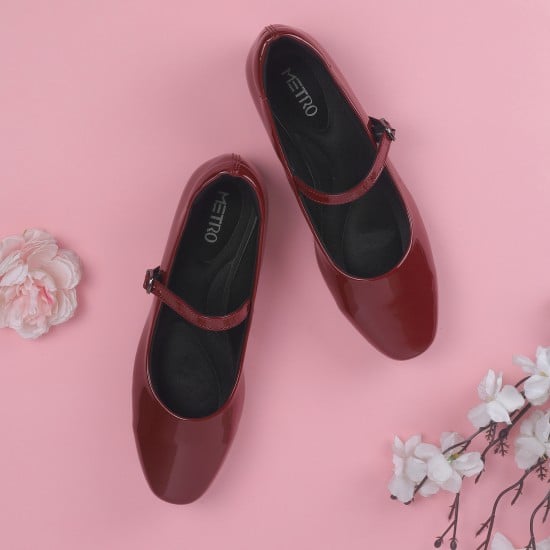 Women Maroon Casual Ballerinas