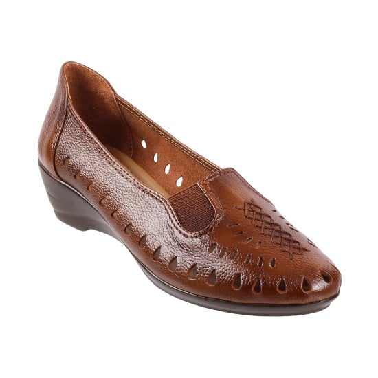 Women Rust Ethnic Ballerinas