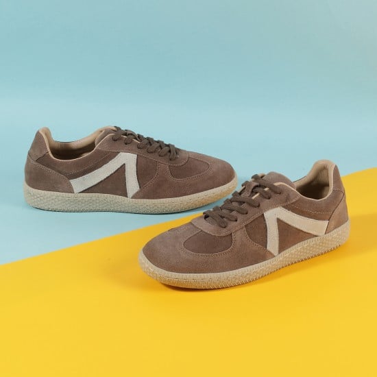 Women Beige-red Casual Sneakers