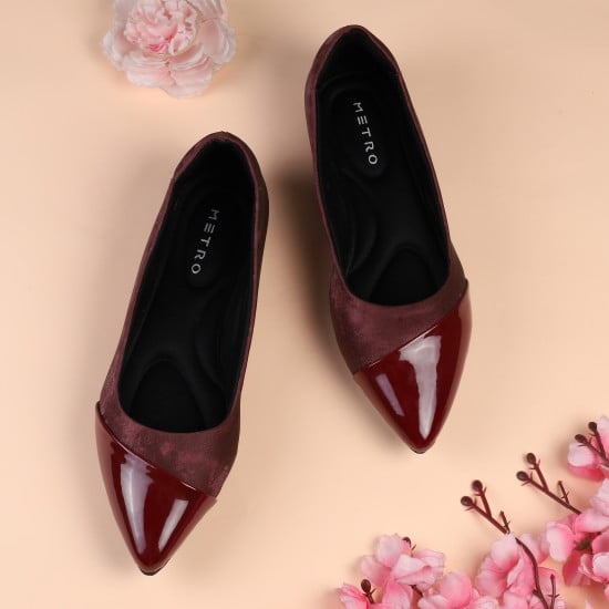 Women Maroon Casual Ballerinas