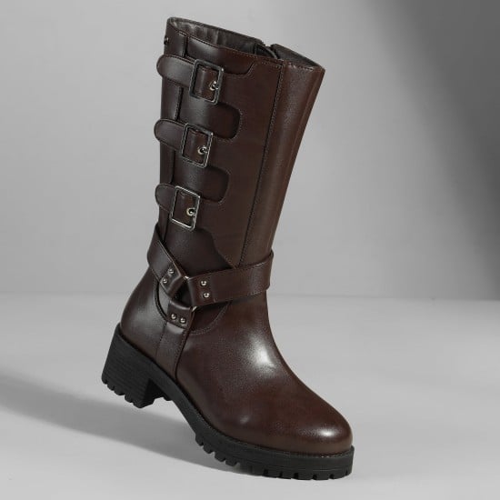 Women Brown Party Boots