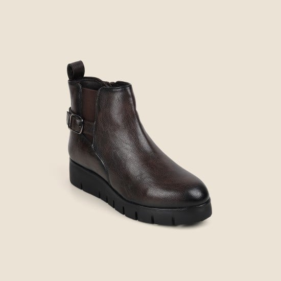 Women Brown Party Boots