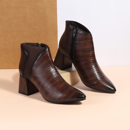 Women Brown Party Boots