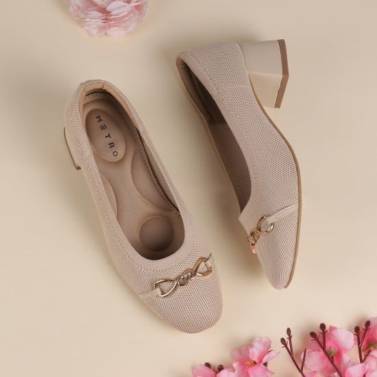 Women Beige Formal Pumps