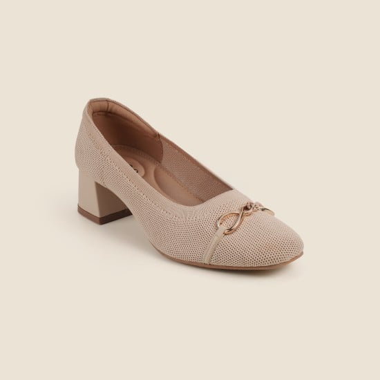 Women Beige Formal Pumps
