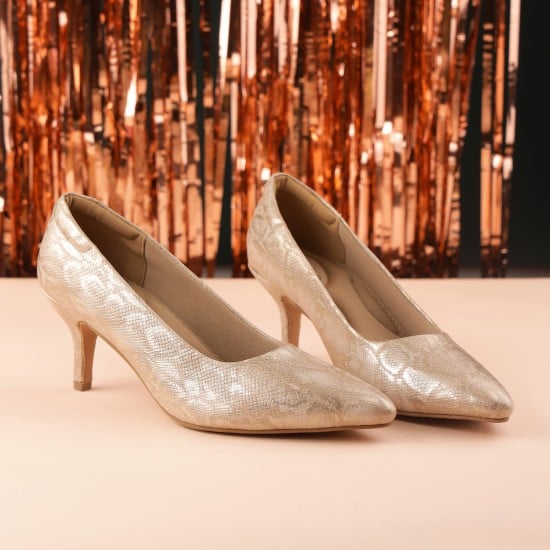 Women Gold Formal Pumps